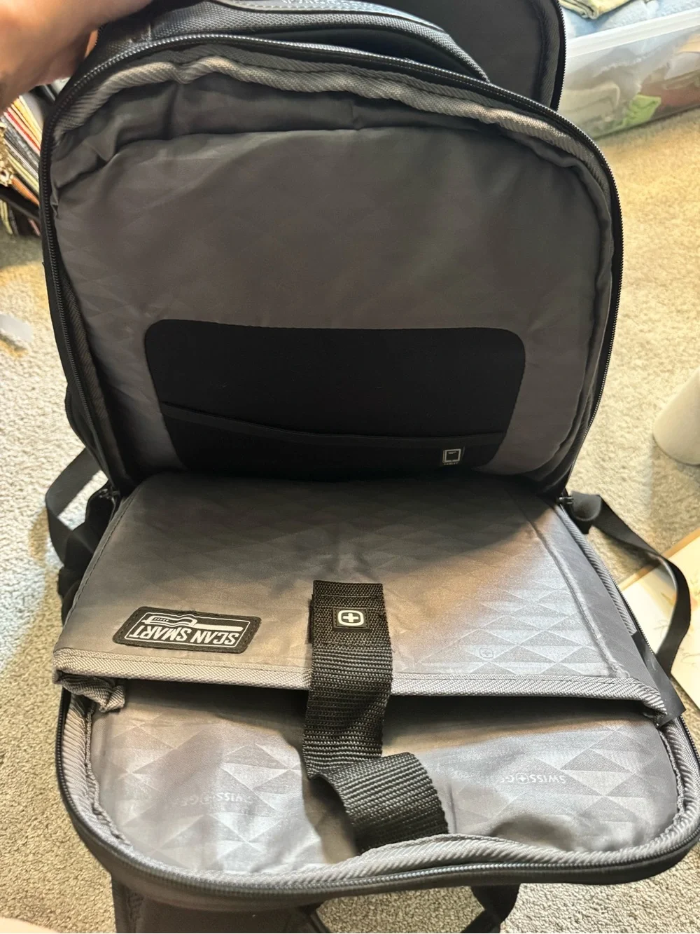 SwissGear Black Travel Laptop Backpack with Front Organizer Pockets